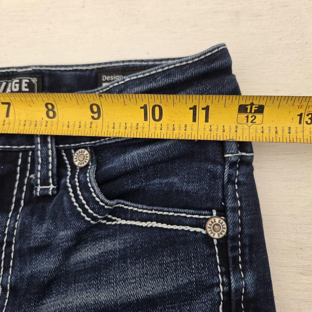 Salvage Supply Co. Buckle Jeans, Reckless Straight, Youth Size 8 Whiskers - Picture 8 of 10